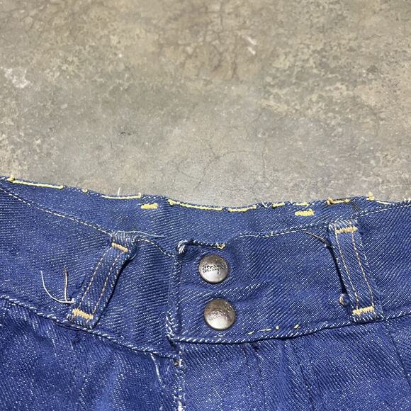 Vintage 60s Wrangler Dark Wash Bell Bottom Jeans 22x32 - Picture 6 of 11